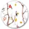 Designart - Fall Trees and Little Birds - Traditional Metal Circle Wall Art